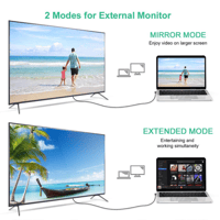 سلك تشويتيك قماشي مظفر من USB-C الى HDMI بطول 1.8م...