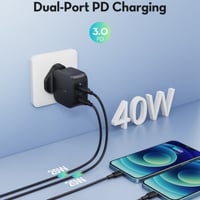 فيش شاحن جداري راف باور منفذين PD بقوة 40 واط - أس...