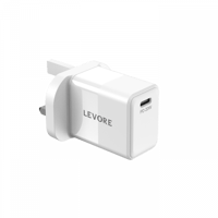 شاحن جداري ليفوري 20 واط منفذ PD - أبيض