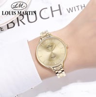 ساعة نسائية من لويس مارتن اللون الذهبي