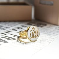 خاتم ملكي - حجر سداسي نسائي مرصع ب زركون فضه خالص...