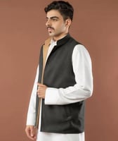 سديري جوخ لون بيج - زيتي غامق