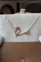 سلسال الفراشه بالاسم مطلي بالذهب