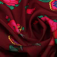 قماش شالكي عودي - زهور كبيره