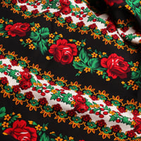 قماش قطن كويتي طريق الورد - اسود