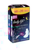 فوط صحية نسائية من ليدي لايف ماكسي نايت 60+20 قطعة