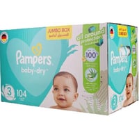 حفاضات بامبرز بوكس مقاس 3 عدد 104 قطعة