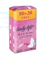 فوط صحية نسائية من ليدي لايف كبير 80+20 قطعة