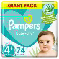 حفاضات بامبرز مقاس 4+ عدد 74 قطعة