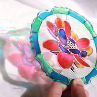 faux stained glass flowere كوستر