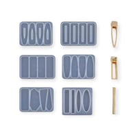 قالب سلكون مسكه شعر مع 30حبه مشبك ذهبي