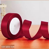 شريط ساتان احمر عنابي 1انش