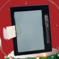 دفتر نوتة جلد مع قلم وصندوق