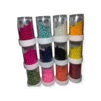 خرز ملون لولو الوان غير مختاره عدد 12 عبوه مقاس 4