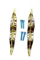 مسكه يد اسود مع ذهبي علي شكل ورقه شجره12سم*17مل