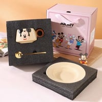 كوب ديزني مع صحن وملعقة