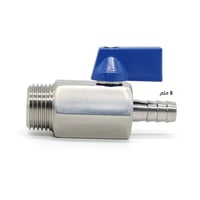 حنفية ستيل نص بوصة لي 12-10-8-6 ملم