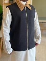 سديري ياقة رصاصي غامق