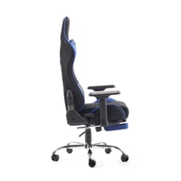 624-كرسي قيمنق ألعاب ليدر فئة T المخمل أسودXأزرق د...