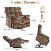 777-كنب إسترخاء كويين مخمل اسود مساعد الوقوف