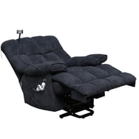 777-كنب إسترخاء كويين مخمل اسود مساعد الوقوف