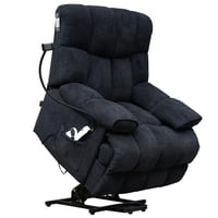 777-كنب إسترخاء كويين مخمل اسود مساعد الوقوف