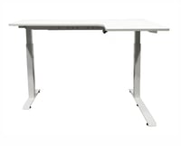 904- طاولة مكتب أبيض زاوية يمين متغيرة الإرتفاع