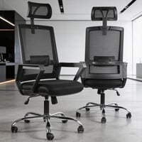 563-كرسي مكتب ايكيدا شبك دوار مع مسند للرأس بإطار...