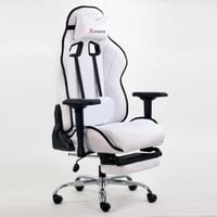 610-كرسي قيمنق إكس ليدر أبيض مخمل بدون مسند قدم