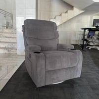 751- كرسي استرخاء ثابت ريمو ثابت مخمل بوكليه رمادي