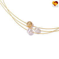 سلسلة ذهبي رقيقة بادوار لولو ذهبي وفضي