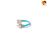 خاتم ازرق واصفر فصين متقابلات