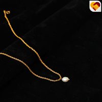 سلسلة ذهبي بزينة لؤلؤي