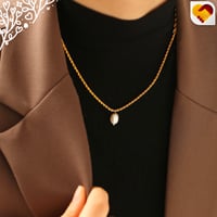 سلسلة ذهبي بزينة لؤلؤي