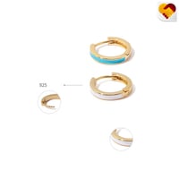 حلق دائري ابيض و ازرق ناعم