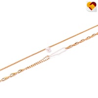 سلسلة ذهبي ملتوي فص لؤلؤي بشكلين