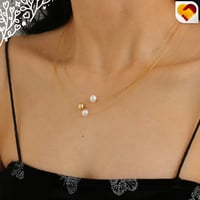 سلسلة ذهبي رقيقة بادوار لولو ذهبي وفضي