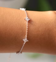 اسورة فضة 925 مطلية ذهب وبكرستالات زركون