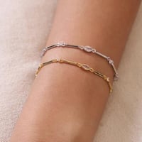 اسورة فضة مرصعة بالزركون بلونين