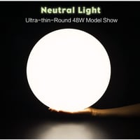 إضاءة سقف رفيع للغاية - دائري لون إضاءة أبيض دافئ...