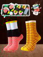 جوارب فكاهية بتصميم السوشي الفريد - زوجين