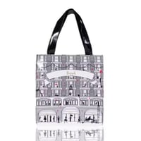 حقيبة كتف تسوق هارودز الكلاسيكية بالأبيض والأسود و...