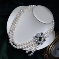 عقد بطبقتين من اللولو الطبيعي مع تعليقة من اجود ان...