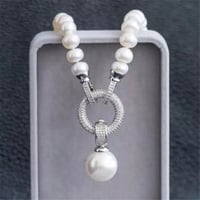 عقد اللولو الطبيعي الانيق بالزركون