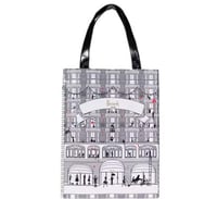 حقيبة كتف تسوق هارودز الكلاسيكية بالأبيض والأسود و...