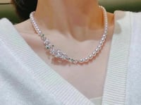 عقد اللولو الطبيعي مع ورقة شجرة الزركون الساحرة