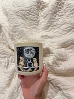 كوب -قطط تحت ضوء القمر-مرسوم يدوياً