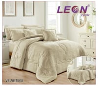 لوتس جلو / مفرش ليون مخمل فرو منقش