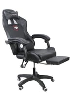 كرسي جيم متحرك أسود مع سنادة أرجل