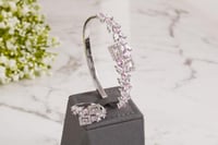 اسورة و خاتم زركون وردي بتصميم الألماس مطلي ذهب عي...